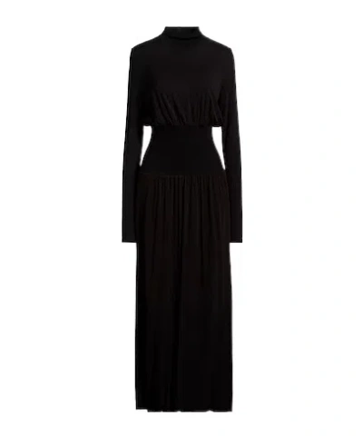 Sportmax Bodycon Long Sleeve Turtleneck Dress In Black