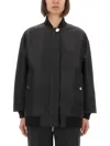 Sportmax Black Solid Mock Collar Jacket In Black