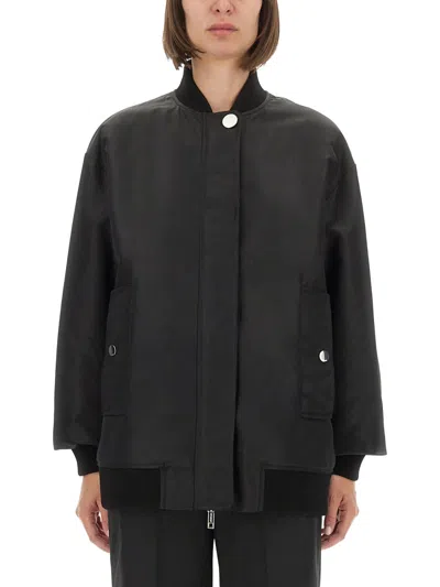 Sportmax Black Solid Mock Collar Jacket