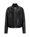 Sportmax Sheep Nappa Leather Jacket With Elastic Quilted Detailing In Black