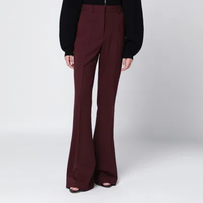 Sportmax Bordeaux Wool Trousers In Burgundy