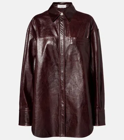 SPORTMAX BOREL LEATHER OVERSHIRT