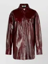 Sportmax Oversized Nappa Leather Shirt Jacket In Brown