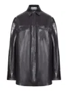 Sportmax Oversized Leather Jacket And Pocket In Black