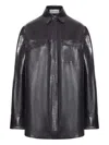 Sportmax Oversized Leather Jacket And Pocket In Black