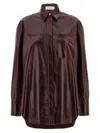 Sportmax Longline Shirt With Chest Pocket And Collar In Brown