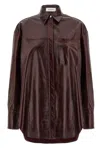Sportmax Longline Shirt With Chest Pocket And Collar In Burgundy