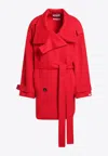 Sportmax Bouquet Wool Belted Coat In Red