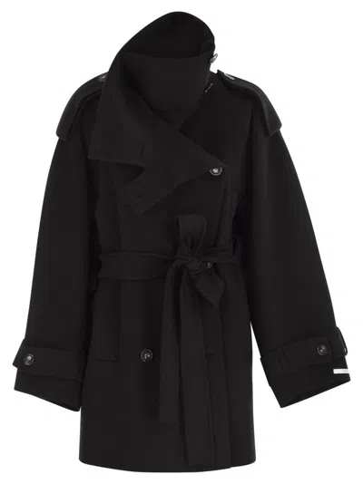 SPORTMAX BOUQUET1234 - SHORT WOOL TRENCH COAT