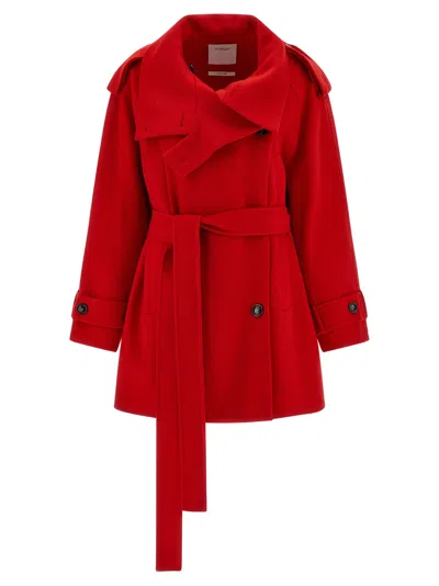 Sportmax 'bouquet1234' Trench Coat In Red