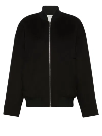 Sportmax Boxy Black Jacket With High Collar And Oversized Sleeves