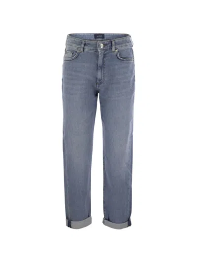 Sportmax Brian Turn-up Jeans In Blue