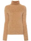 Sportmax Wool Turtle-neck Sweater In Brown