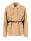 Sportmax Wool Short Coat In Brown