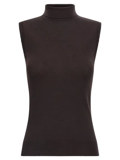 SPORTMAX WOMEN BROWN VERTIGO WOLF TOP, L LUXURY SWEATERS & KNITWEAR FOR WOMEN DARVEYS