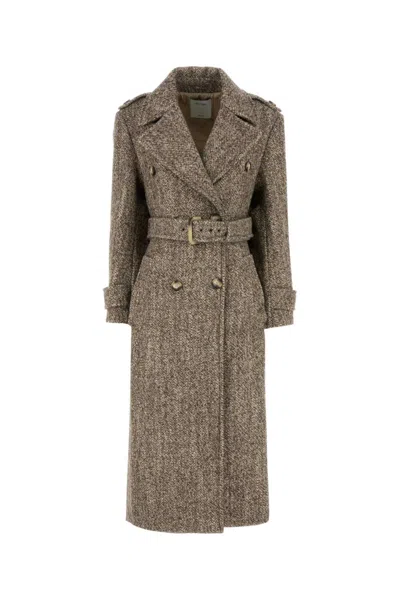 SPORTMAX BROWN WOOL BLEND DENARO COAT