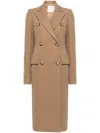 Sportmax Brown Wool Double-breasted Coat In Brown