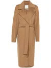 Sportmax Poison Coat With Belt Clothing In Brown