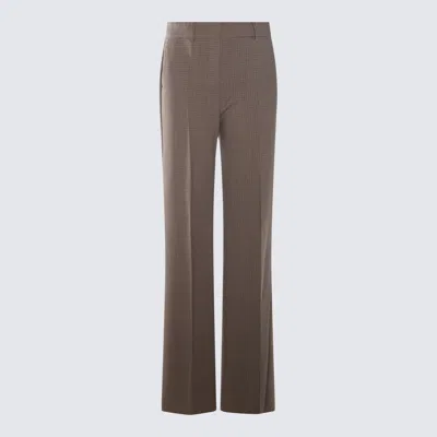 Sportmax Brown Wool Teso Pants In Beige