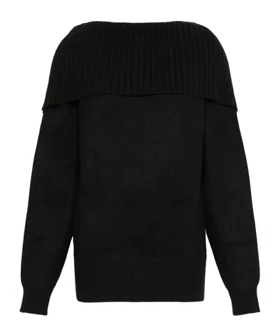 Sportmax Brushed Wool Sweater With A Low-cut Back In Multi