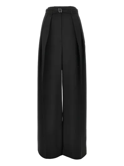 Sportmax Buckle-detail Trousers In Blue