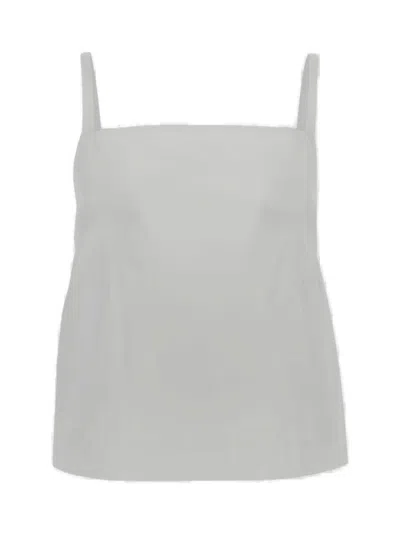 Sportmax Buckle Detailed Sleeveless Top In White