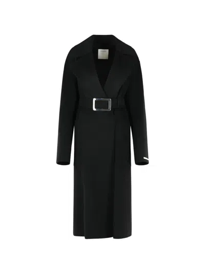 SPORTMAX BUCKLED WOOL COAT