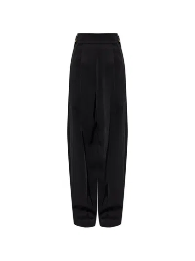 Sportmax Buckle-detail Pleated Trousers In Black