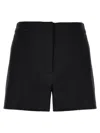 Sportmax Double Pleated Tailored Shorts In Luxurious Wool In Black