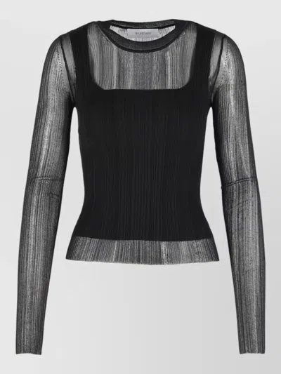 Sportmax Buono Trompe Loeil Crew Neck Sweater In Black