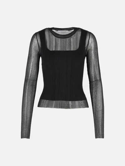 Sportmax 'buono' Trompe L'oeil Sweater In Black Viscose Blend