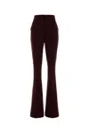 Sportmax Burgundy Stretch Wool Febe Pant In Black