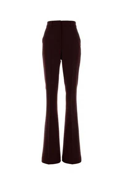 Sportmax Burgundy Stretch Wool Febe Pant In Black