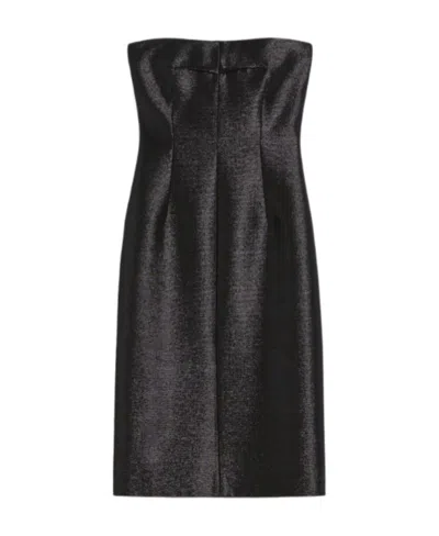 Sportmax Bustier-style Metallic-effect Dress In Black