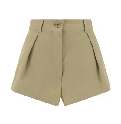 Sportmax Button Detailed Bermuda Shorts In Beige