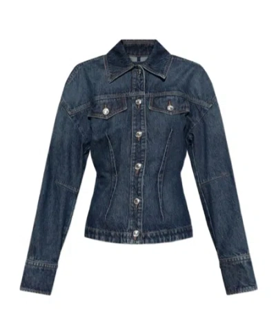 SPORTMAX SPORTMAX BUTTON DETAILED DENIM JACKET