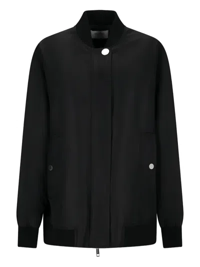 Sportmax Button-fastening Bomber Jacket In Black