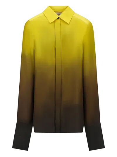 Sportmax Button-fastening Silk Shirt In Yellow