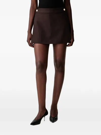 Sportmax Button-detail Mini Skort In Brown