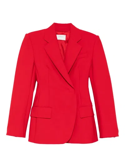 Sportmax Buttoned Double-breasted Blazer In Red