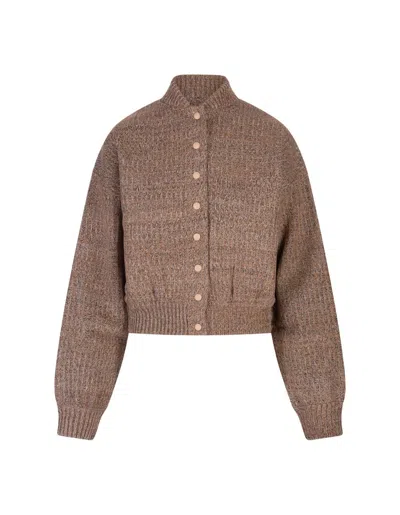 Sportmax Camel Edda Bomber Jacket In Brown