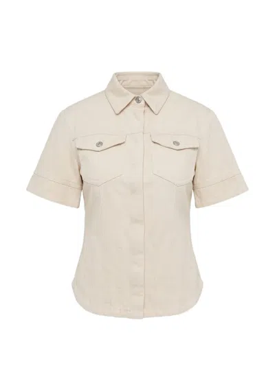 Sportmax Button-up Short-sleeve Shirt In Neutral