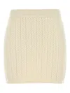 Sportmax Wool Blend Mini Skirt With Ribbed Texture In Neutrals