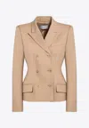 Sportmax Camel-coloured Double-breasted Jacket In Beige