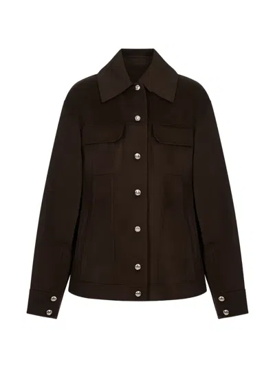 Sportmax Calcio Wool Jacket In Brown