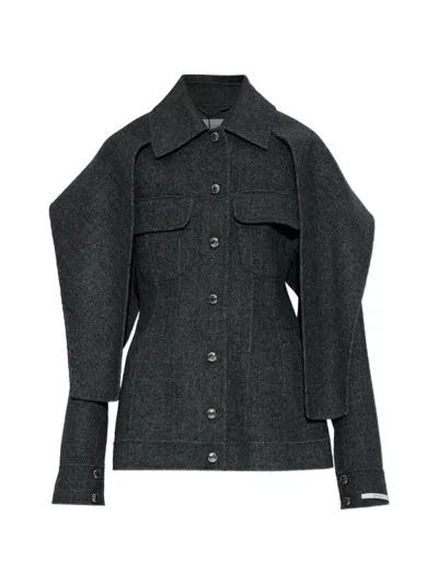 Sportmax Calcio Wool Jacket In Gray