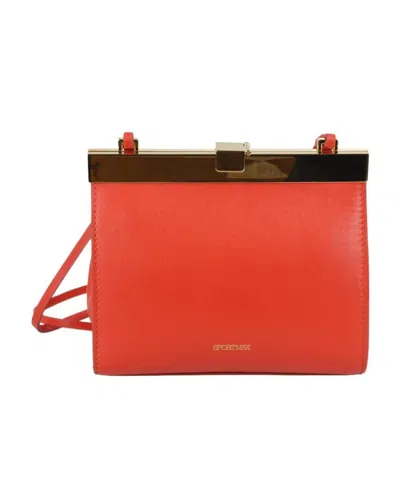 Sportmax Calco Leather Crossbody Bag In Red