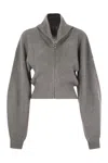 Sportmax Calipso Wool And Cashmere Cardigan In Gray