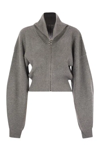 Sportmax Calipso - Wool And Cashmere Cardigan In Gray