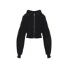Sportmax Cropped Hooded Knitwear Ribbed Texture In Black